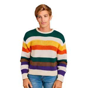 Crewneck Sweater With Stripes PNG 78