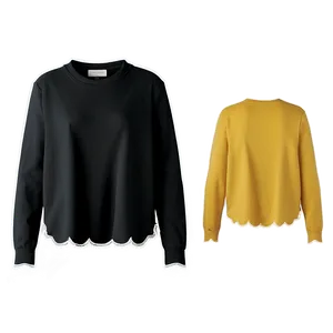 Crewneck Top With Scallop Hem PNG 06272024 PNG