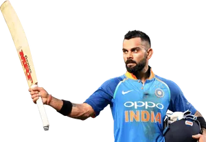 Cricket_ Player_in_ Blue_ India_ Kit PNG image
