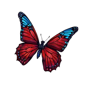 Crimson Butterfly Artwork Png 06122024 PNG image