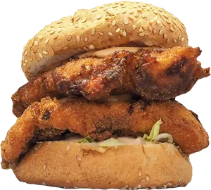 Crispy_ Chicken_ Burger_ Closeup.png PNG image