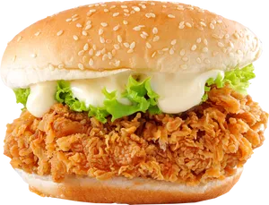 Crispy_ Chicken_ Burger_ Transparent_ Background.png PNG image