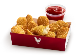 Crispy Chicken Nuggetswith Ketchup