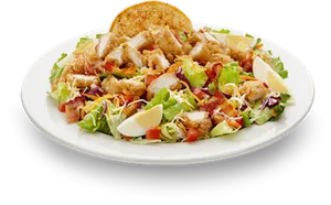 Crispy Chicken Salad Dish PNG image
