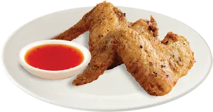 Crispy Chicken Wingswith Sauce PNG image