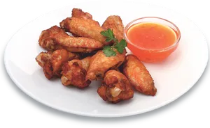 Crispy Chicken Wingswith Sauce PNG image