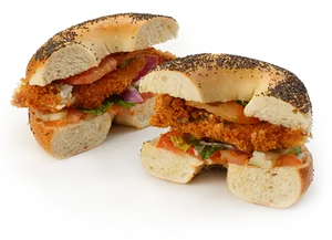 Crispy Fish Bagel Sandwich PNG