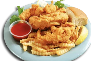 Crispy Fried Fish Platterwith Fries
