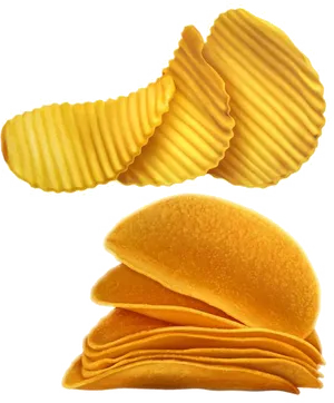 Crispy Potato Chips Stacked PNG image