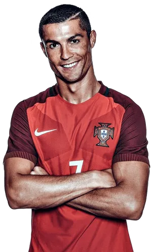 Cristiano Ronaldo Portugal Jersey Pose PNG image