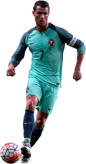 Cristiano Ronaldo Portugal Kit Dribbling PNG image