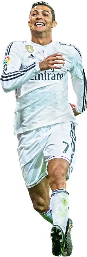 Cristiano Ronaldo Real Madrid Action Shot PNG image