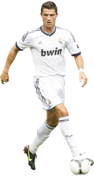 Cristiano Ronaldo Real Madrid Action Shot PNG