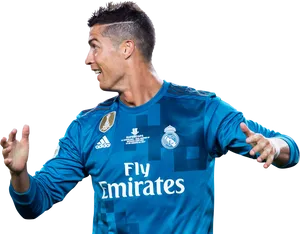 Cristiano Ronaldo Real Madrid Blue Kit PNG image