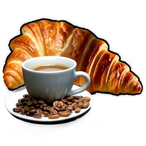 Croissant And Coffee Breakfast Png Twx7 PNG image