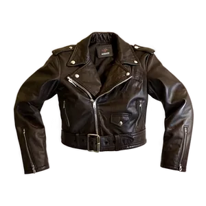 Cropped Leather Jacket Png 06122024 PNG image