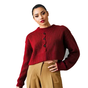 Cropped Red Sweater PNG Bwo19 PNG