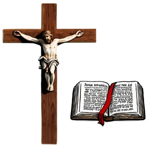 Cross And Bible PNG 47