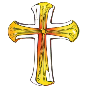 Cross Outline Sketch PNG Mao