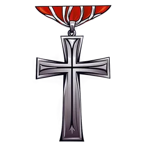 Cross Outline With Banner PNG 65