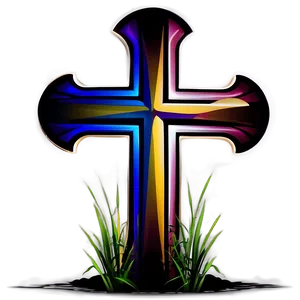 Cross Outline With Rays PNG Thc PNG