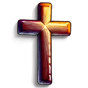 Cross Outline With Shadow PNG 61