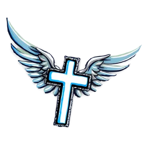 Cross Outline With Wings PNG Jjc95 PNG