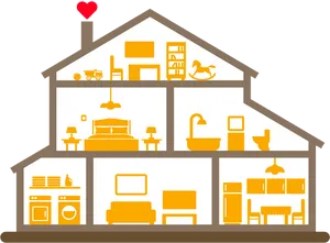 Cross Section Home Clipart PNG image