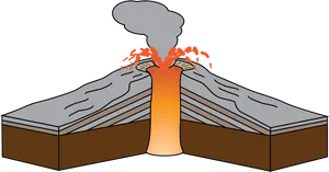 Cross Sectionof Erupting Volcano Illustration PNG image
