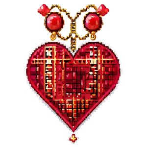 Cross Stitch Heart Png 05252024 PNG image