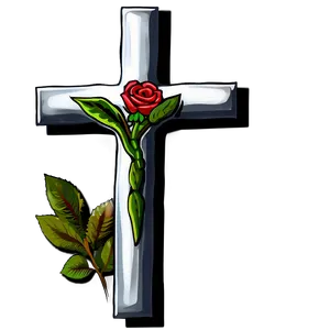 Cross With Roses PNG 06292024 PNG
