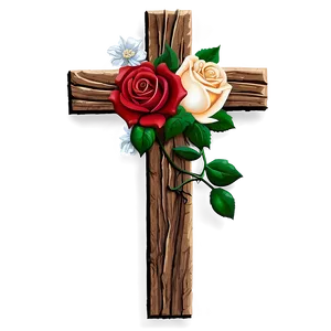 Cross With Roses PNG Jxv PNG