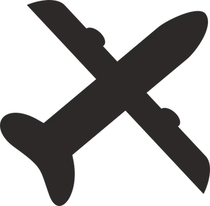 Crossed Airplane Silhouette Icon PNG image