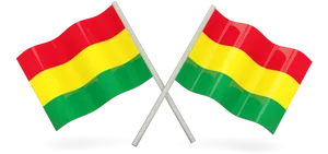 Crossed Bolivian Flags PNG