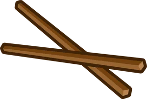 Crossed Brown Chopsticks PNG image