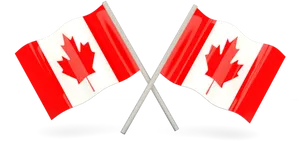 Crossed Canadian Flags PNG image