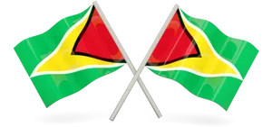 Crossed Flagsof Guyana PNG image