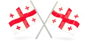 Crossed Georgian Flags PNG image