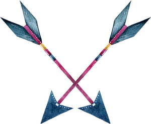 Crossed Hand Drawn Arrows PNG image