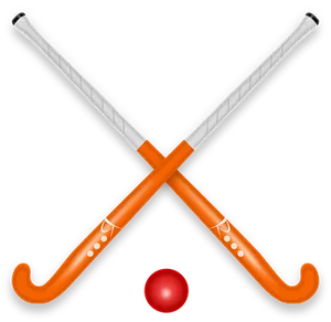 Crossed Hockey Sticksand Ball Icon PNG