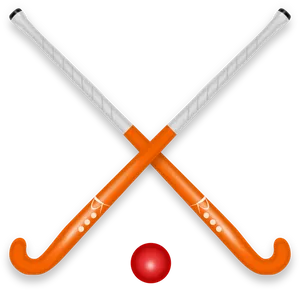 Crossed Hockey Sticksand Puck Graphic PNG