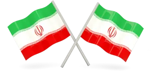 Crossed Iranian Flags Illustration PNG image