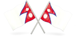 Crossed Nepal Flags Illustration PNG image