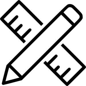 Crossed Pencil Ruler Clipart.png PNG image