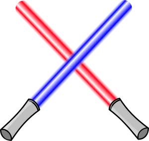 Crossed Redand Blue Lightsabers