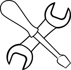 Crossed Screwdriver Wrench Icon PNG image