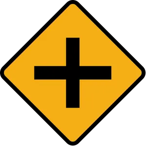 Crossroad Sign Warning PNG image