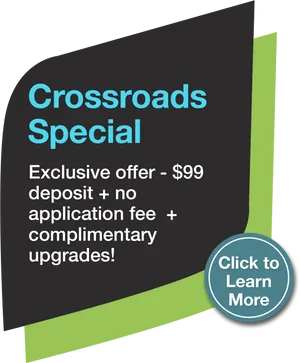 Crossroads Special Promotion Graphic PNG image