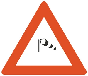Crosswind Road Sign PNG