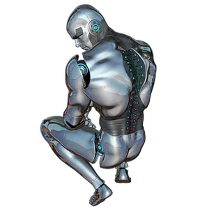 Crouching Robot Illustration
